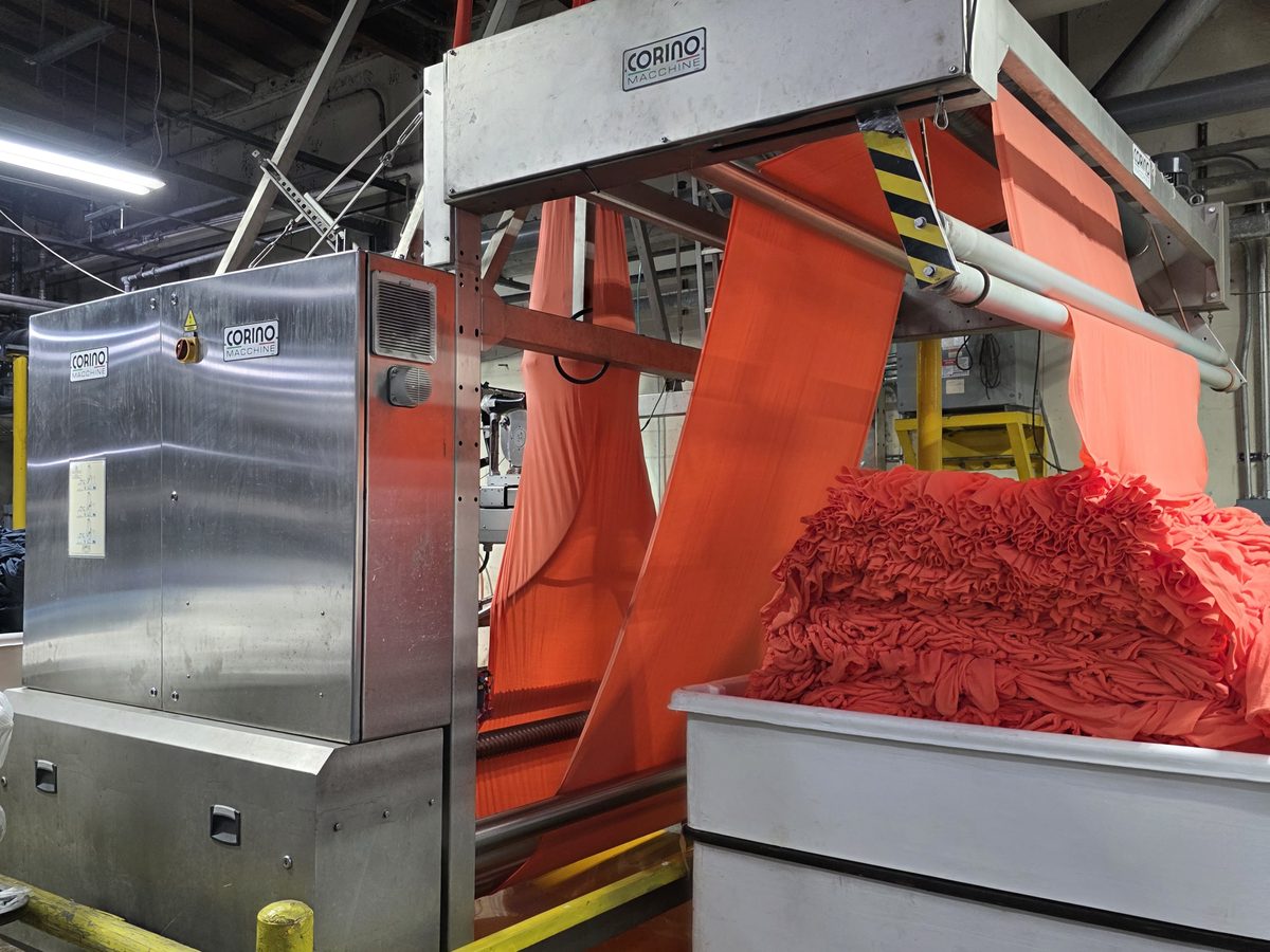 Fabric being dyed