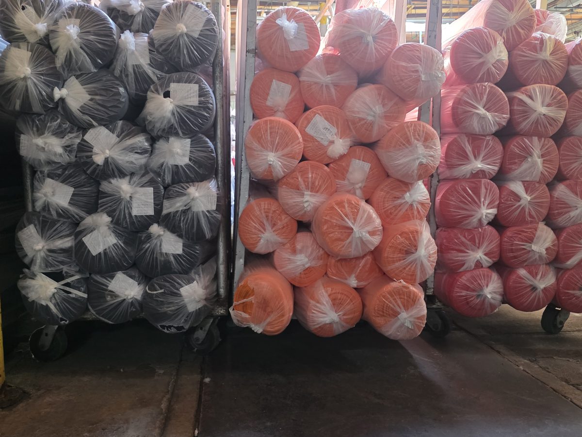 Rolls of finished fabric